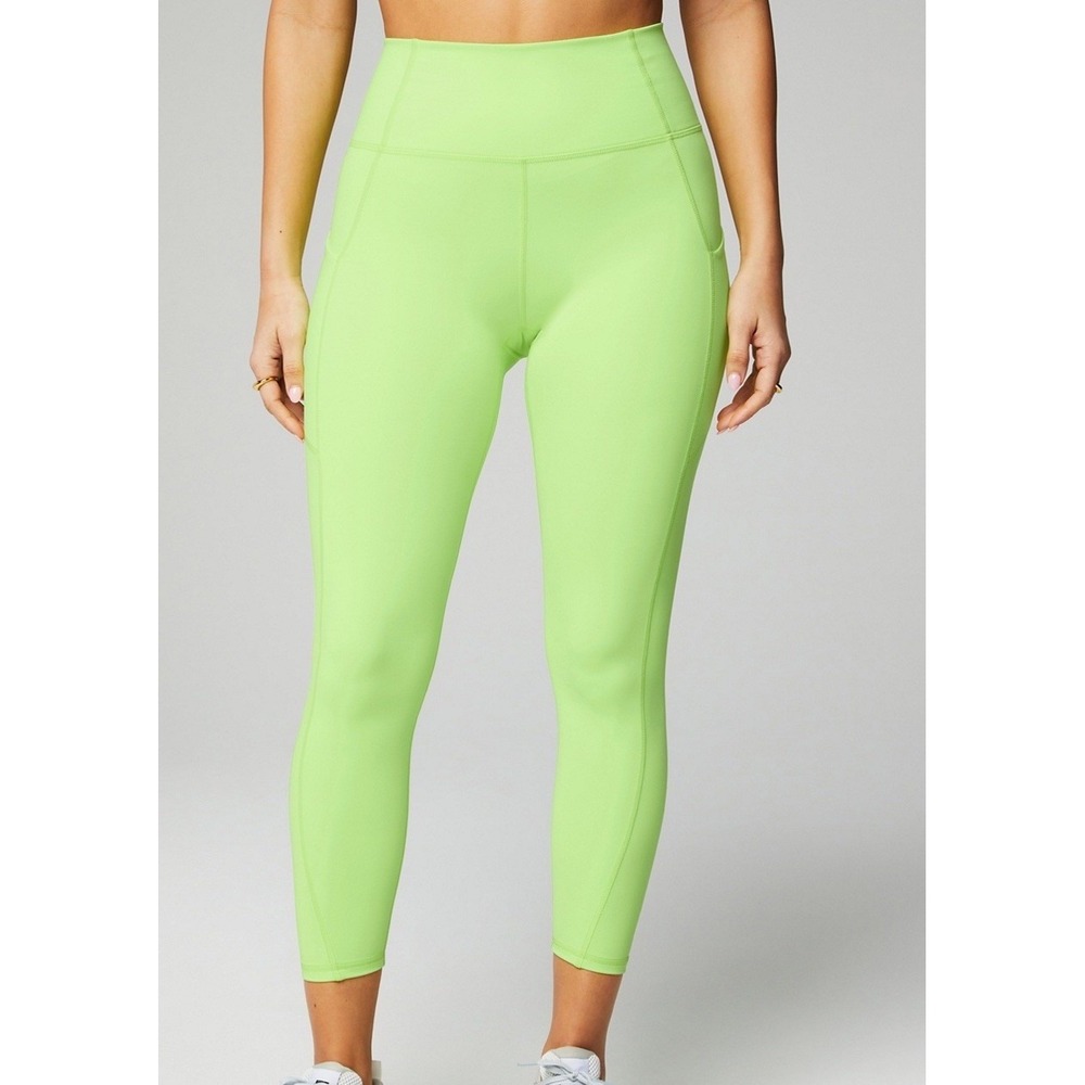 NWT Women's Fabletics Pure Luxe Oasis High Waisted Leggings - Neon Spark - Small - Picture 2 of 7